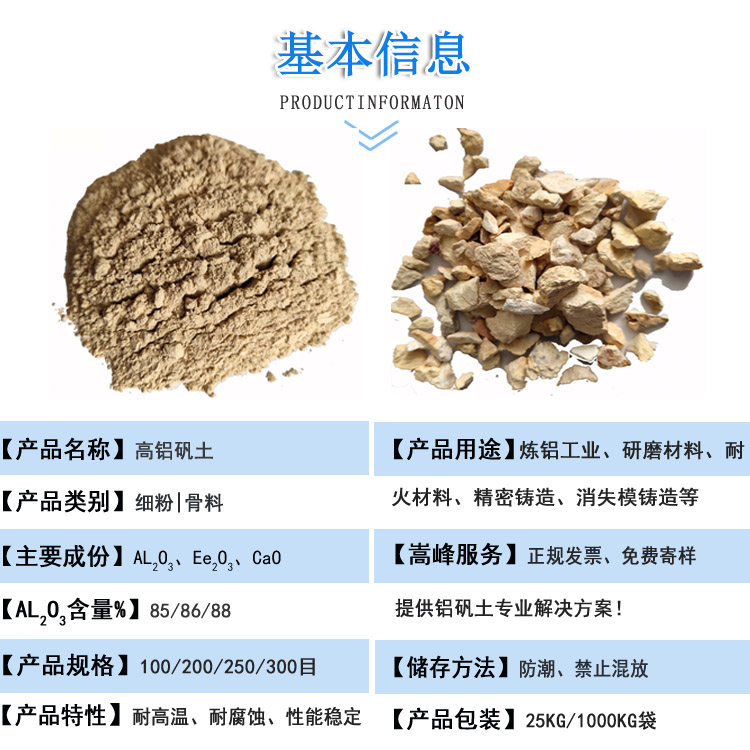 高鋁礬土|熟料|骨料|細(xì)粉價(jià)格|廠家圖