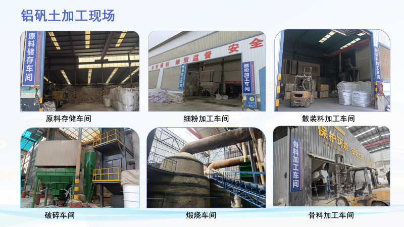 高爐內(nèi)襯用鋁礬土|熟料|高鋁細(xì)粉|骨料|澆筑料｜鑄造用｜消失膜用鋁礬土廠家加工現(xiàn)場圖